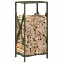 Leñero verde oliva 34x25x70 cm Acero laminado en frío by , Firewood bags and holders - Ref: Foro24-864322, Price: 44,42 €, Di...