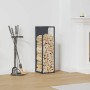 Leñero antracita 25x25x80 cm Acero laminado en frío by , Firewood bags and holders - Ref: Foro24-864265, Price: 44,17 €, Disc...