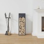 Leñero antracita 25x25x80 cm Acero laminado en frío by , Firewood bags and holders - Ref: Foro24-864265, Price: 44,17 €, Disc...