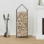 Leñero negro 40x25x120 cm Acero laminado en frío by , Firewood bags and holders - Ref: Foro24-864299, Price: 50,66 €, Discoun...