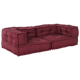 Puff modular de tela color granate 140x70x36 cm by , Cushions for chairs and sofas - Ref: Foro24-4019032, Price: 173,96 €, Di...