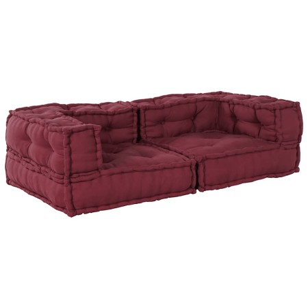 Puff modular de tela color granate 140x70x36 cm by , Cushions for chairs and sofas - Ref: Foro24-4019032, Price: 173,96 €, Di...