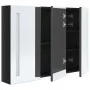 Armario de baño con espejo LED negro brillante 89x14x62 cm de vidaXL, Tocadores de baño - Ref: Foro24-326526, Precio: 149,50 ...