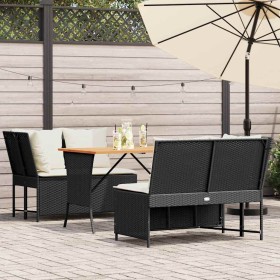 Set de sofás de jardín con cojines 3 pzas ratán sintético negro von , Gartensets - Ref: Foro24-3365341, Preis: 417,60 €, Raba...