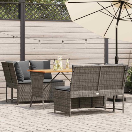 Set de sofá de jardín 3 pzas y cojines ratán sintético gris von , Gartensets - Ref: Foro24-3365343, Preis: 434,93 €, Rabatt: %