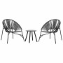 Juego de sillas de jardín 3 piezas ratán sintético negro by , Garden chairs - Ref: Foro24-4009292, Price: 161,10 €, Discount: %