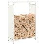 Leñero blanco 60x28x90 cm Acero laminado en frío by , Firewood bags and holders - Ref: Foro24-864212, Price: 62,09 €, Discoun...