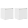 Mesillas de noche de pared 2 uds blanco 38x34x40 cm de , Mesitas de noche - Ref: Foro24-861230, Precio: 66,17 €, Descuento: %