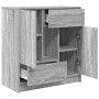 Aparador con cajones y puertas gris Sonoma 70,5x34x74,5 cm by , Sideboards - Ref: Foro24-861846, Price: 96,45 €, Discount: %