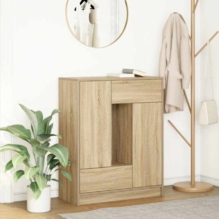 Aparador con cajones y puertas roble Sonoma 73x31x90 cm de , Aparadores - Ref: Foro24-861852, Precio: 96,88 €, Descuento: %