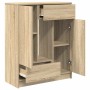 Aparador con cajones y puertas roble Sonoma 73x31x90 cm de , Aparadores - Ref: Foro24-861852, Precio: 96,88 €, Descuento: %