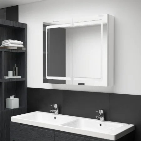 Bathroom cabinet with bright white LED mirror 80x12x68 cm by vidaXL, bathroom vanities - Ref: Foro24-326517, Price: 147,43 €,...