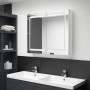 Armario de baño con espejo LED blanco brillante 80x12x68 cm de vidaXL, Tocadores de baño - Ref: Foro24-326517, Precio: 149,91...