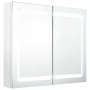 Armario de baño con espejo LED blanco brillante 80x12x68 cm de vidaXL, Tocadores de baño - Ref: Foro24-326517, Precio: 149,91...