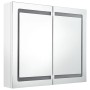 Armario de baño con espejo LED blanco brillante 80x12x68 cm de vidaXL, Tocadores de baño - Ref: Foro24-326517, Precio: 149,91...