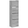 Mueble zapatero 4 cajones abatibles gris Sonoma 60x42x204 cm by , Shoe racks and shoe organizers - Ref: Foro24-3214397, Price...