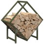Leñero verde oliva 50x25x50 cm Acero laminado en frío by , Firewood bags and holders - Ref: Foro24-864278, Price: 32,00 €, Di...