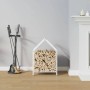 Leñero blanco 40x25x60 cm Acero laminado en frío by , Firewood bags and holders - Ref: Foro24-864292, Price: 33,15 €, Discoun...
