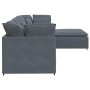 Sofá modular con reposapiés y cojines en terciopelo gris oscuro von , Sofas - Ref: Foro24-3321310, Preis: 721,86 €, Rabatt: %