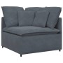 Sofá modular con reposapiés y cojines en terciopelo gris oscuro von , Unidades para sofás seccionales - Ref: Foro24-3321220, ...