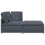 Sofá modular con reposapiés y cojines en terciopelo gris oscuro von , Unidades para sofás seccionales - Ref: Foro24-3321220, ...