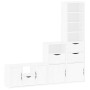 Muebles de TV 4 uds. con almacenaje "ODDA" blanco madera pino de , Muebles TV - Ref: Foro24-3365381, Precio: 232,10 €, Descue...