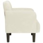 Sillón con reposabrazos en terciopelo color crema 54 cm de , Sillones - Ref: Foro24-4100585, Precio: 111,39 €