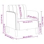 Sillón con reposabrazos en terciopelo color crema 54 cm de , Sillones - Ref: Foro24-4100585, Precio: 111,39 €