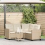 Sofá de jardín en forma de L con mesa y cojines ratán PE beige by , Outdoor sofas - Ref: Foro24-4103876, Price: 270,63 €, Dis...