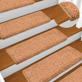 Stair treads 10 units brown 56x17x3 cm by vidaXL, Stair mats - Ref: Foro24-149823, Price: 61,77 €, Discount: %