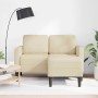 Sofá de 2 plazas con chaise longue en forma L tela crema 125 cm de , Sofás - Ref: Foro24-4107065, Precio: 234,15 €