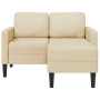 Sofá de 2 plazas con chaise longue en forma L tela crema 125 cm by , Sofas - Ref: Foro24-4107065, Price: 234,15 €, Discount: %