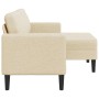 Sofá de 2 plazas con chaise longue en forma L tela crema 125 cm by , Sofas - Ref: Foro24-4107065, Price: 234,15 €, Discount: %