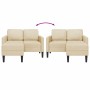 Sofá de 2 plazas con chaise longue en forma L tela crema 125 cm by , Sofas - Ref: Foro24-4107065, Price: 234,15 €, Discount: %