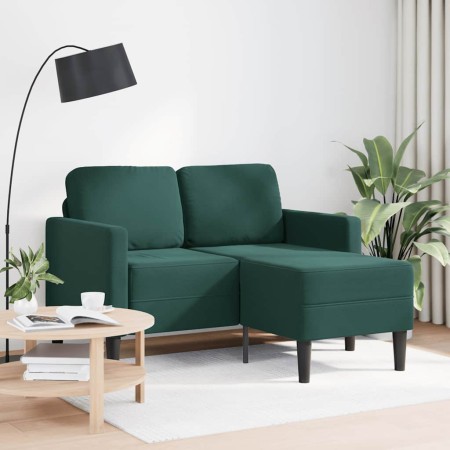 Sofá de 2 plazas con chaise longue forma L verde oscuro 125 cm by , Sofas - Ref: Foro24-4107071, Price: 251,67 €, Discount: %