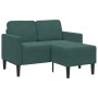 Sofá de 2 plazas con chaise longue forma L verde oscuro 125 cm by , Sofas - Ref: Foro24-4107071, Price: 251,67 €, Discount: %
