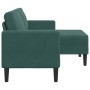 Sofá de 2 plazas con chaise longue forma L verde oscuro 125 cm by , Sofas - Ref: Foro24-4107071, Price: 251,67 €, Discount: %