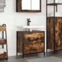 Mueble de baño con lavabo y cajones roble ahumado 60x34,5x60 cm by , bathroom vanities - Ref: Foro24-861884, Price: 66,37 €, ...