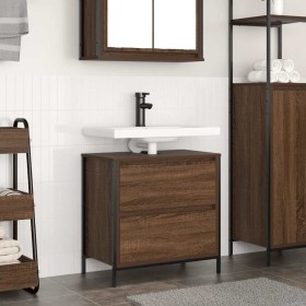 Mueble de baño con lavabo y cajones roble marrón 60x34,5x60 cm by , bathroom vanities - Ref: Foro24-861886, Price: 68,22 €, D...