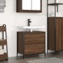 Mueble de baño con lavabo y cajones roble marrón 60x34,5x60 cm de , Tocadores de baño - Ref: Foro24-861886, Precio: 68,14 €