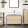 Mueble de baño con lavabo y cajones roble Sonoma 90x34,5x60 cm von , Badezimmerwaschtische - Ref: Foro24-861878, Preis: 78,92...