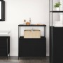 Mueble de baño con estantes roble negro 76,5x35x95 cm by , bathroom vanities - Ref: Foro24-861917, Price: 81,59 €, Discount: %
