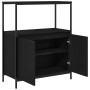 Mueble de baño con estantes roble negro 76,5x35x95 cm by , bathroom vanities - Ref: Foro24-861917, Price: 81,59 €, Discount: %