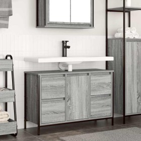 Mueble de lavabo con cajones gris Sonoma 90x34,5x60 cm de , Tocadores de baño - Ref: Foro24-861890, Precio: 100,45 €, Descuen...