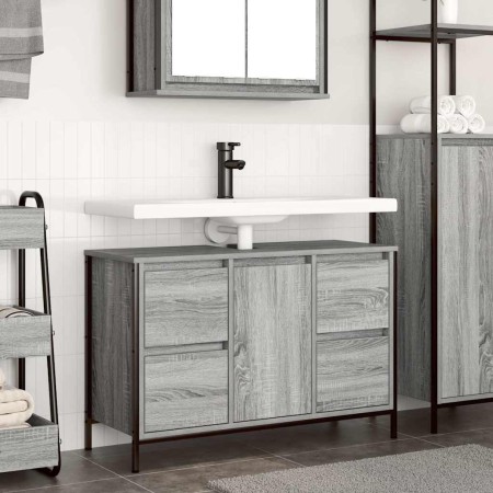 Mueble de lavabo con cajones gris Sonoma 90x34,5x60 cm de , Tocadores de baño - Ref: Foro24-861890, Precio: 100,45 €, Descuen...