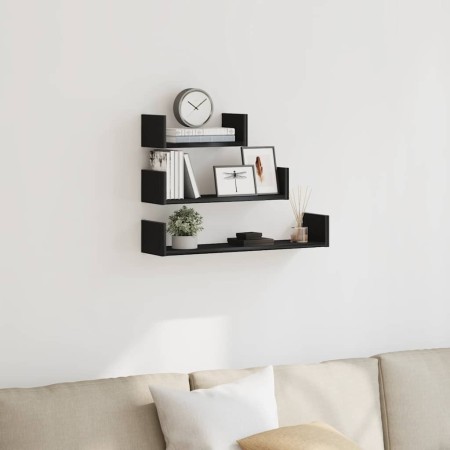 Estantes de pared 3 uds. Madera de ingeniería de roble negro von , Regale und Regale - Ref: Foro24-862405, Preis: 20,76 €, Ra...