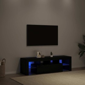 Mueble de TV con luces LED roble negro 140x36,5x40 cm de , Muebles TV - Ref: Foro24-862030, Precio: 104,99 €, Descuento: %
