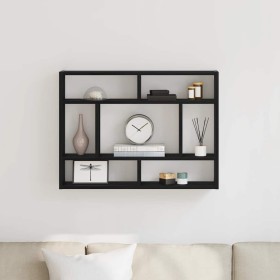 Estante de pared roble negro 75x16x55 cm madera de ingeniería von , Regale und Regale - Ref: Foro24-862047, Preis: 41,75 €, R...