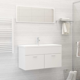 2-teiliges Badezimmermöbelset aus weißem Sperrholz von vidaXL, Badezimmermöbel - Ref: Foro24-804800, Preis: 72,90 €, Rabatt: %