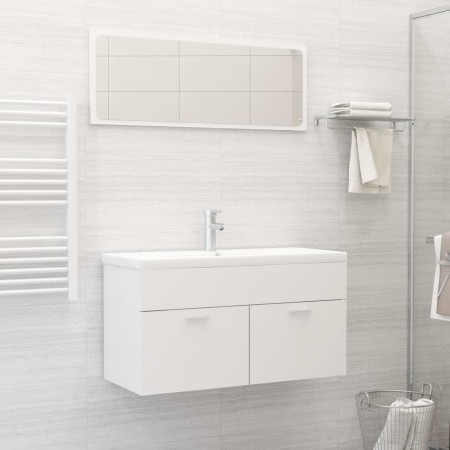 2-teiliges Badezimmermöbelset aus weißem Sperrholz von vidaXL, Badezimmermöbel - Ref: Foro24-804800, Preis: 72,90 €, Rabatt: %